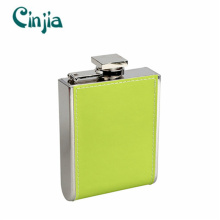 Stainless Steel U Shape Leather Hip Flask for Gift 6oz